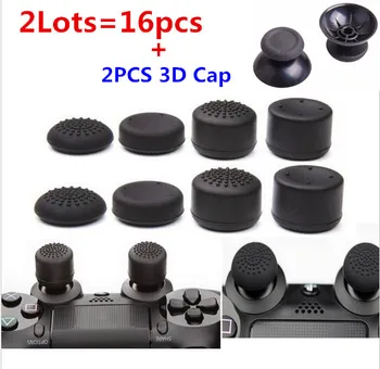 

16pcs Enhanced Analog Silicone ThumbStick Thumb Stick Grips Cap Skin Cover + 2PCS 3D Cap for Sony PlayStation 4 PS4 Controller