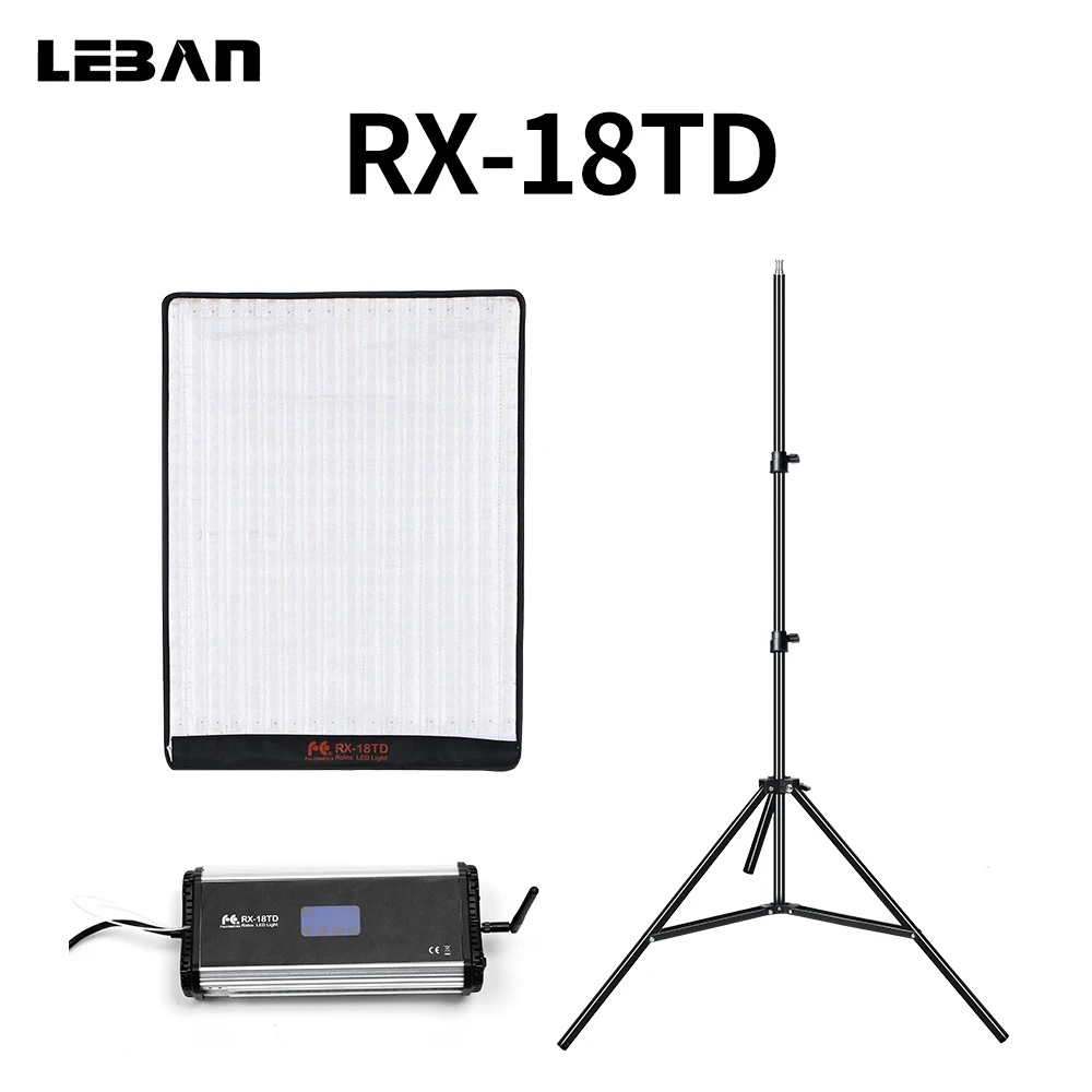 

FalconEyes RX-18TD 100W LED Video Light 504pcs Flexible Rollable Cloth Lamp with LCD Touch Screen Controller + X-shape Support