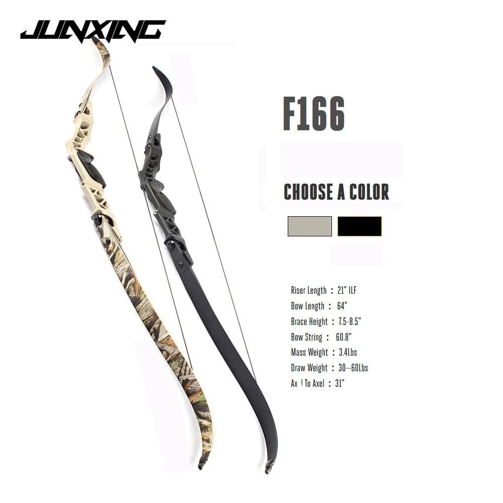 

30-60 Lbs Recurve Bow 64 Inches ILF Riser Takedown Bow for Right Hand User Archery Shooting Hunting Outdoor