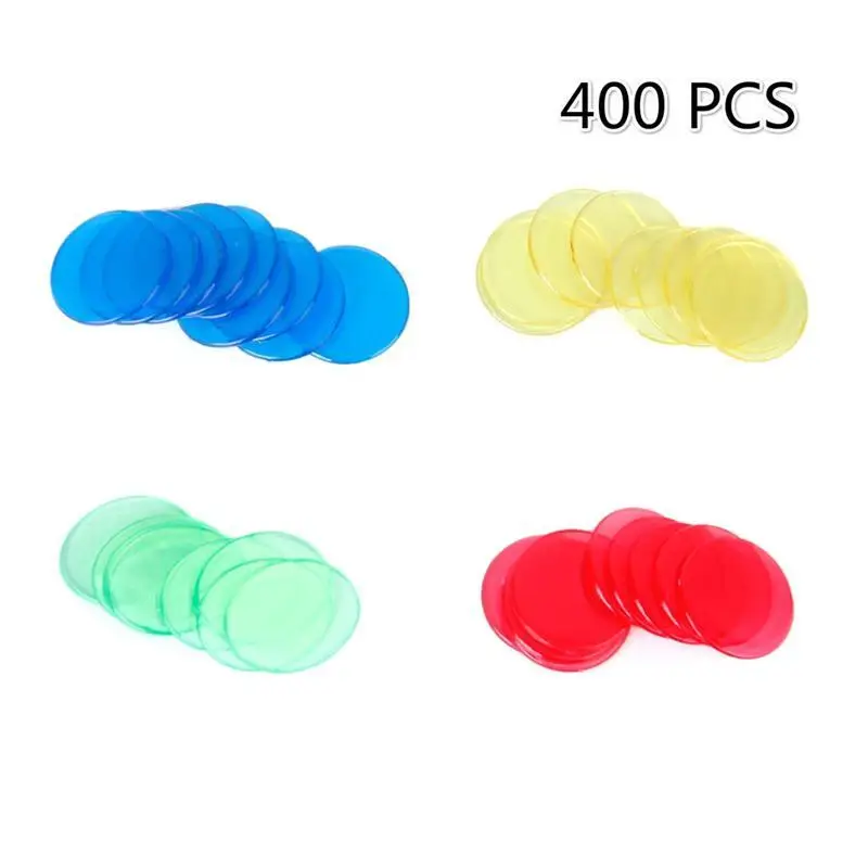 

400pcs 4 Colours 3/4 Inch Pro Count Bingo Chips Markers for Bingo Game Cards