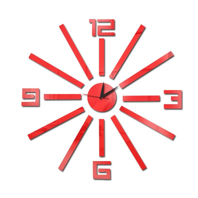  Fashion DIY Large Number Mirror Wall Sticker Big Watch Home Decor Art Clock Removable Waterproof Non-toxic Room Decor C0425#30 02