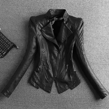 3XL Размер кожаная куртка женское короткое кожаное пальто женские черные модные весенние и осенние мотоциклетные куртки пальто леди