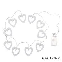 10 светодиодный Деревянный светильник в форме сердца с питанием от батареи, вечерние, праздничные, домашний декор, светильник ing