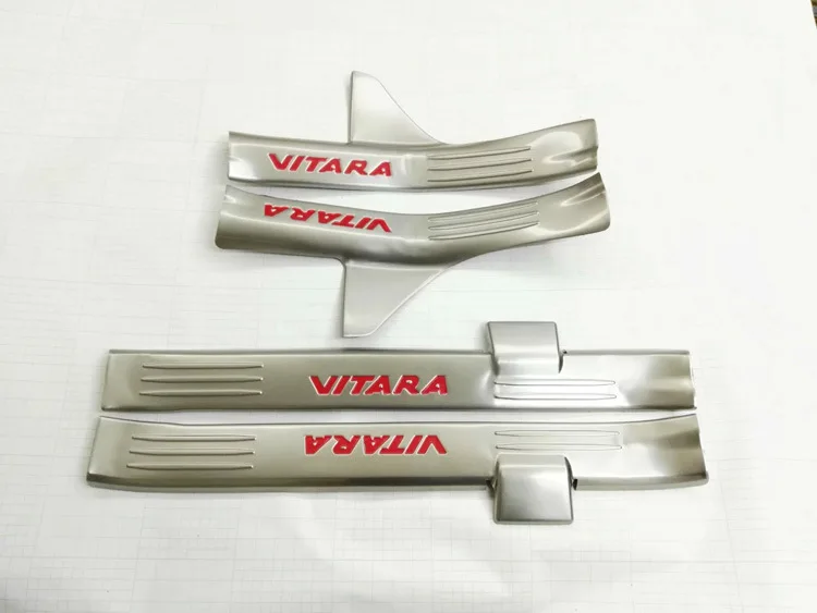 4 шт./компл. порога из нержавеющей стали для Suzuki Vitara накладка слиппера двери автомобильные аксессуары автостайлинг