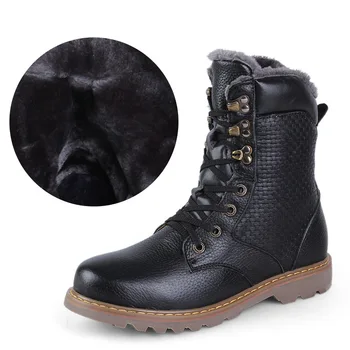 

botas hombre Winter Shoes men Warmest Genuine Leather Handmade Men Winter Snow Boots for Men Shoes zapatos de hombre size48