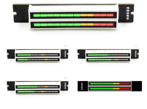 

Mini Dual 12 Level indicator VU Meter Stereo Amplifier Board Adjustable light Speed Board With AGC Mode Diy KITS Connector