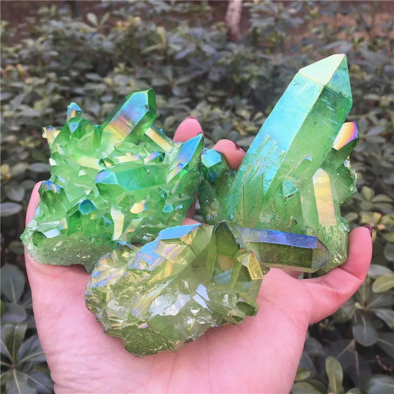 

1PC Aura Crystal Cluster Angel Aura Titanium Quartz Crystal Stunning Rainbow Specimen Minerals Reiki Healing Chakra