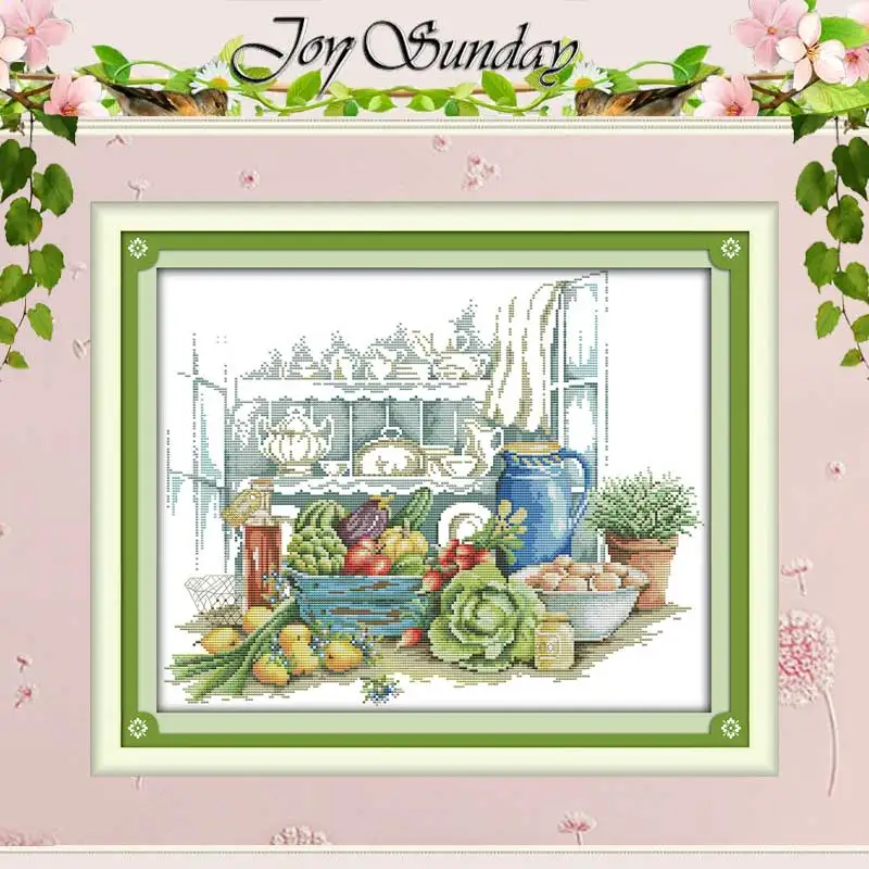 

Kitchen patterns counted Cross Stitch 11CT 14CT Cross Stitch Set Wholesale DIY Cross-stitch Kit Embroidery Needlework