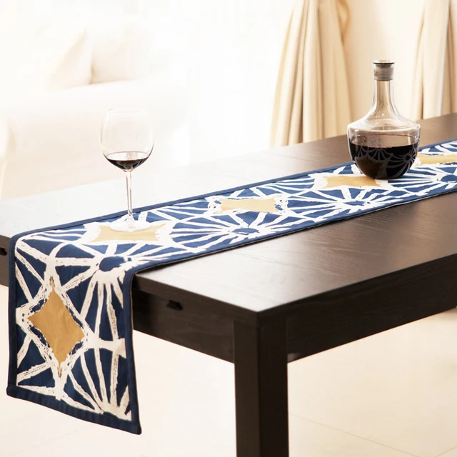 100 Cotton Table Runner Original Design Wheel Printed Table Runners