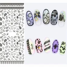 1 лист Пейсли Nail Art Наклейки, Переводные картинки трафаретные наклейки для маникюра для УФ-гель для ногтей дизайн ногтей, наклейки ногтей Декор