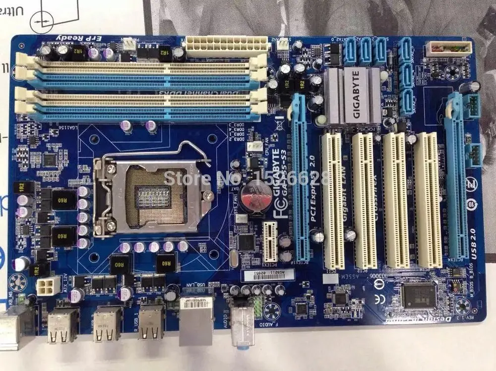 شحن مجاني الأصلي اللوحة لجيجابايت GA-P55-S3 LGA 1156 DDR3 P55-S3 16 GB ل i3 i5 i7 USB2.0 H55 سطح المكتب اللوحة