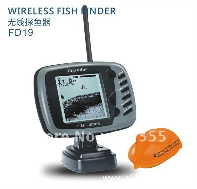 Free Shipping depth reading 30meters Big Screen Wireless Fish Finder