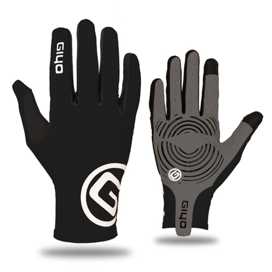 GIYO велосипедные перчатки с сенсорным экраном, противоскользящие велосипедные перчатки для мужчин и женщин, весенние спортивные перчатки для горного велосипеда - Цвет: Black
