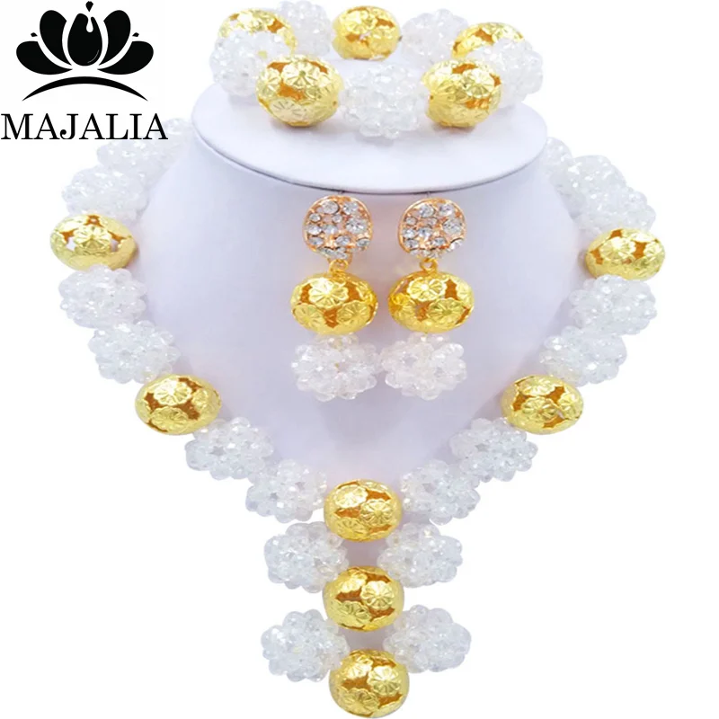Majalia модный нигерийский Свадебный комплект Африканский ювелирный набор черный кристалл невесты Ювелирные наборы 1CZ023