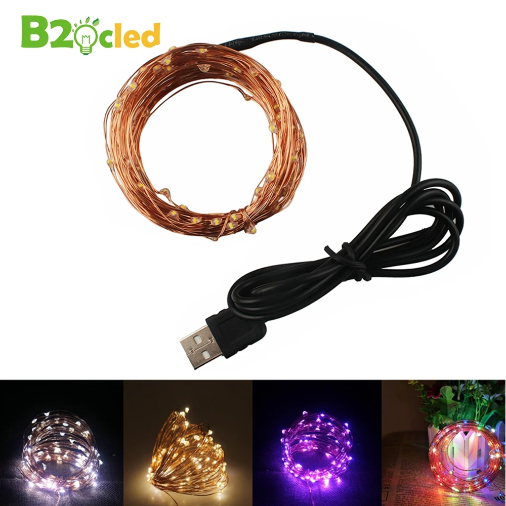 B2OCLED 10M 5V LED USB Copper Light String Christmas Light Holiday String Light Fairy Tale Christmas Party Home Lighting Outdoor