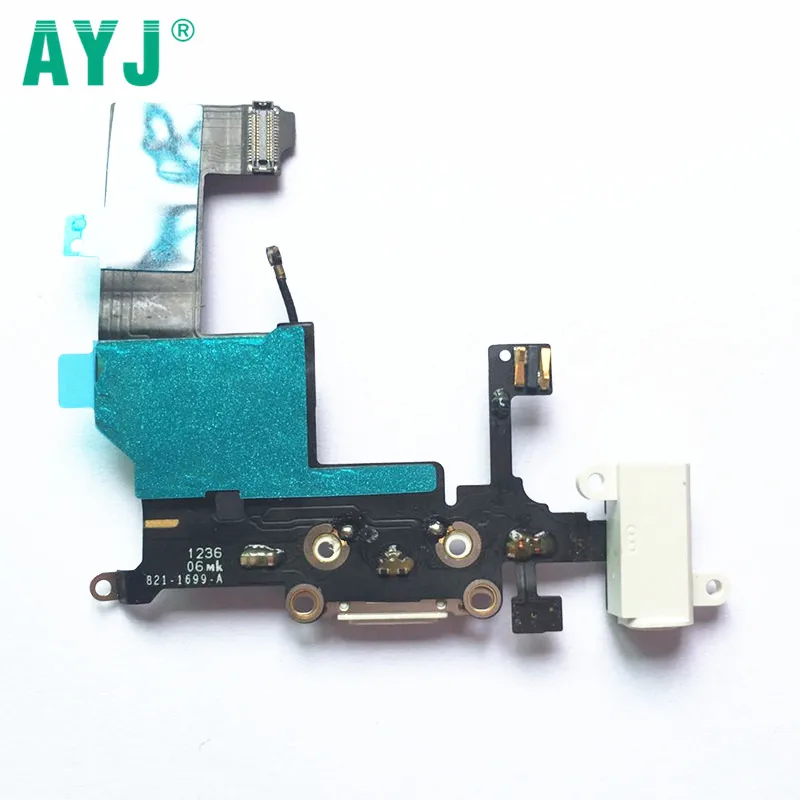 AYJ 10 шт./партия,, порт для зарядки, док-станция для Iphone 5 5g, usb-разъем для передачи данных, гибкий кабель, запасная часть, белый, черный