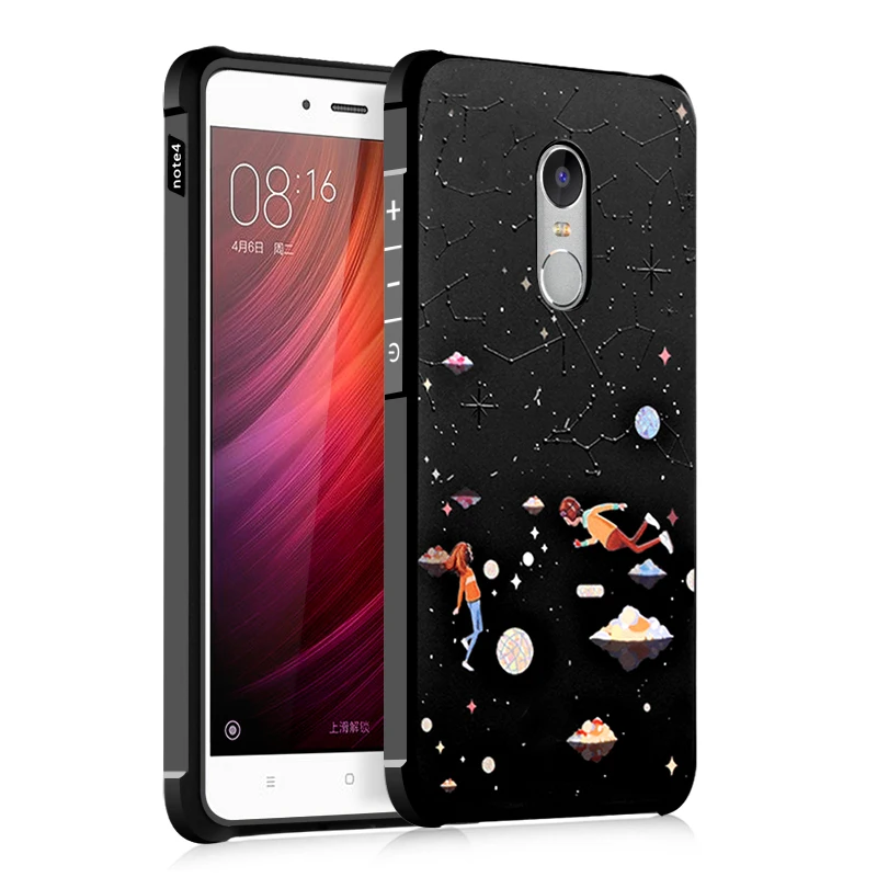 

Phone Case For Xiaomi Redmi Note 4X Note 4 Case 3D Relief Soft Silicone TPU Back Cover For Xiaomi Redmi Note 4/ Note 4X Pro Case