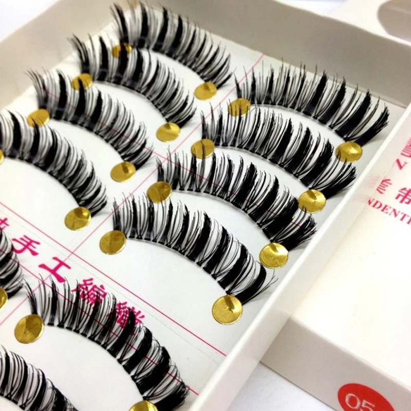 

10pairs Handmade False Eye Lashes Black Thick Eyelashes Extension For Female Natural Long Eyelashes Makeup Tools False Lashes