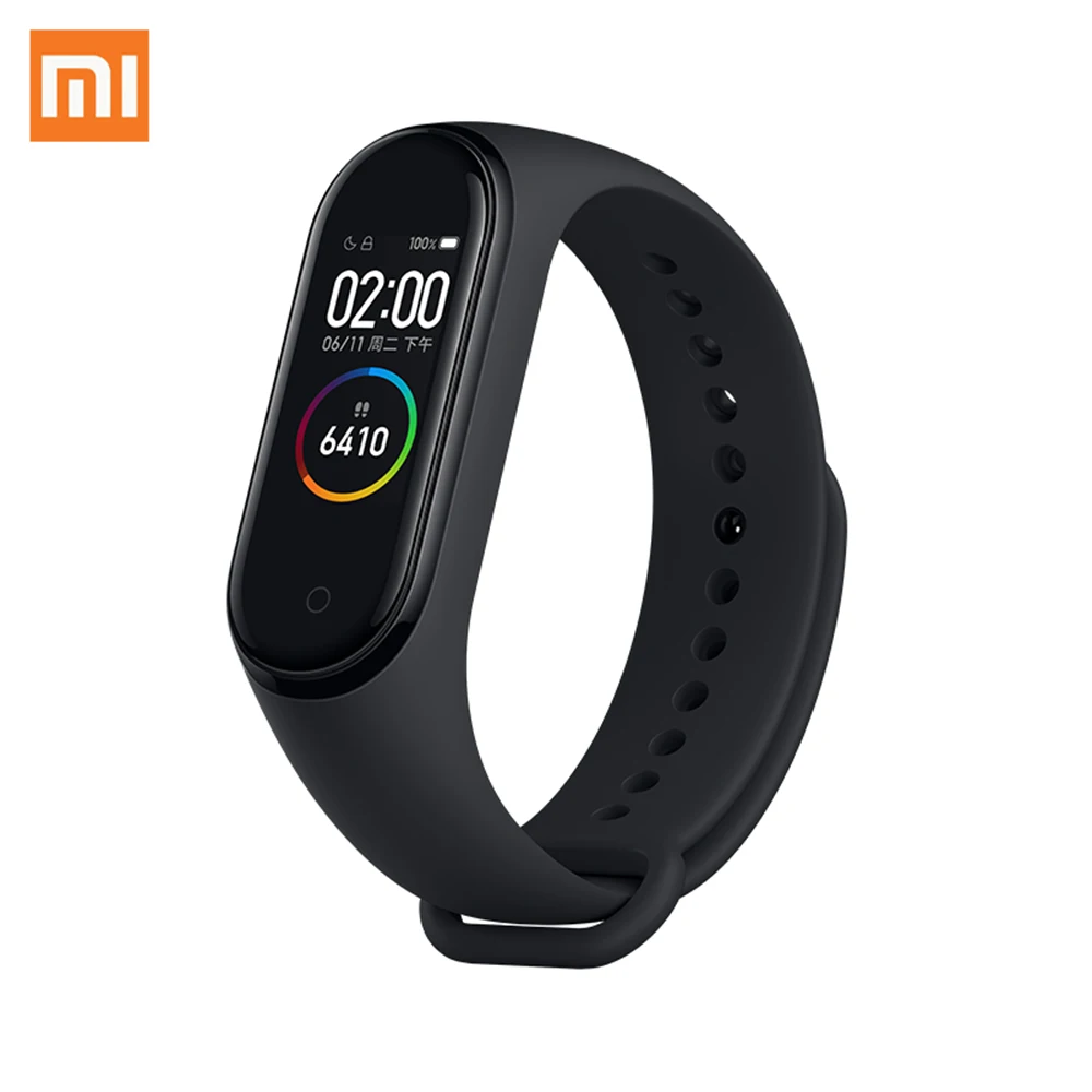 Оригинал новинка 2019 Xiaomi Mi Band 4 смарт браслет Miband пульсометр фитнес AMOLED цветной