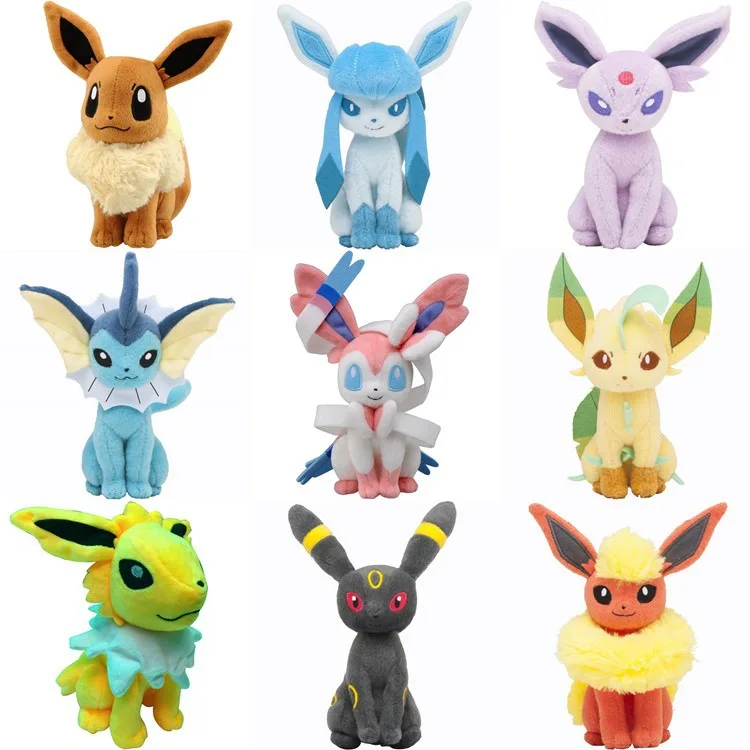 9 Стиль 8 &quot20 см Плюшевые игрушки сидящие Sylveon Umbreon Eevee Espeon vaporion Flareon Мягкое