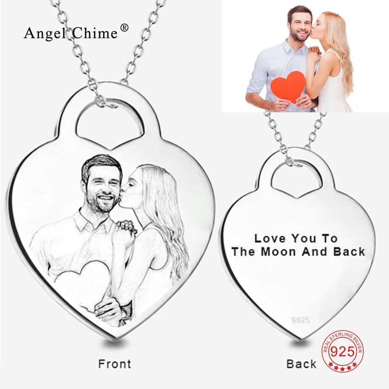 Personalized Name Photo Pendant Collar Necklace 925 Silver Custom Engraved Statment Necklaces Fashion Jewelry Bijoux For Women | Украшения