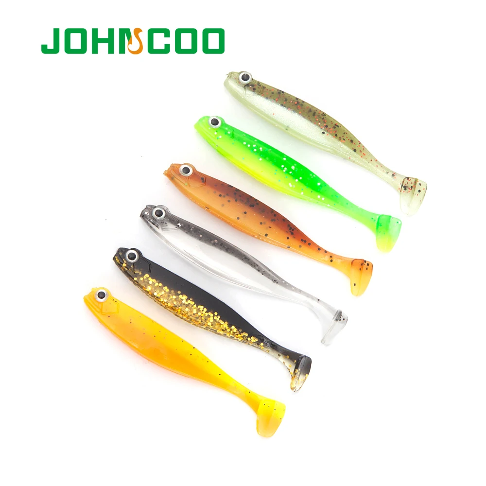 

JOHNCOO 8pcs Soft Lure Fishing Shad Worm 60mm 2g Iscas Artificiais Pesca Silicone Bait Wobblers for Trolling Carp Lures Swimbait