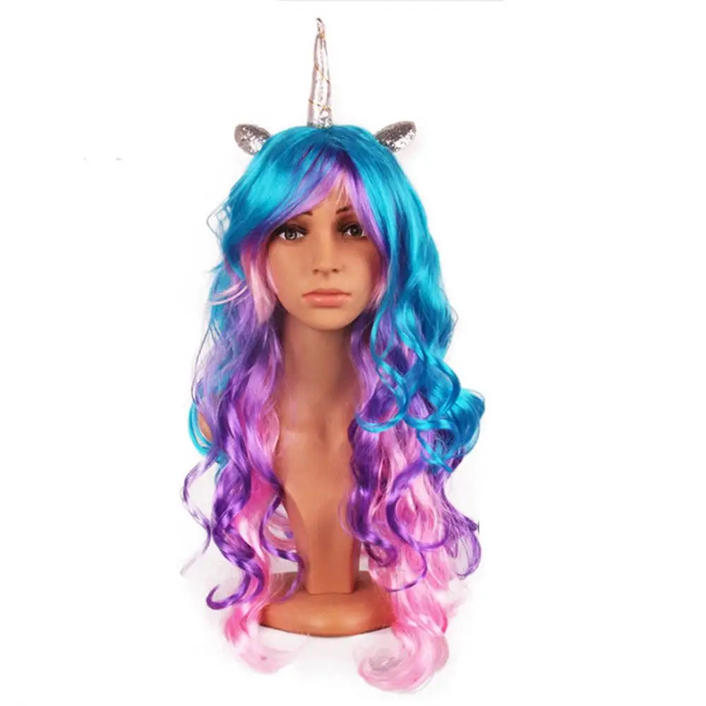  Adult Unicorns Friendship Mythical Magic Pony Unicorn Horn Ears Hair Costume Wig
