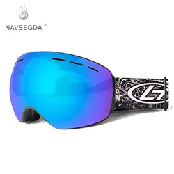 NAVSEGDA 2019 новые лыжные очки двойной анти-туман УФ Защита Лыжная маска очки лыжные для взрослых мужчин и женщин лыжные очки