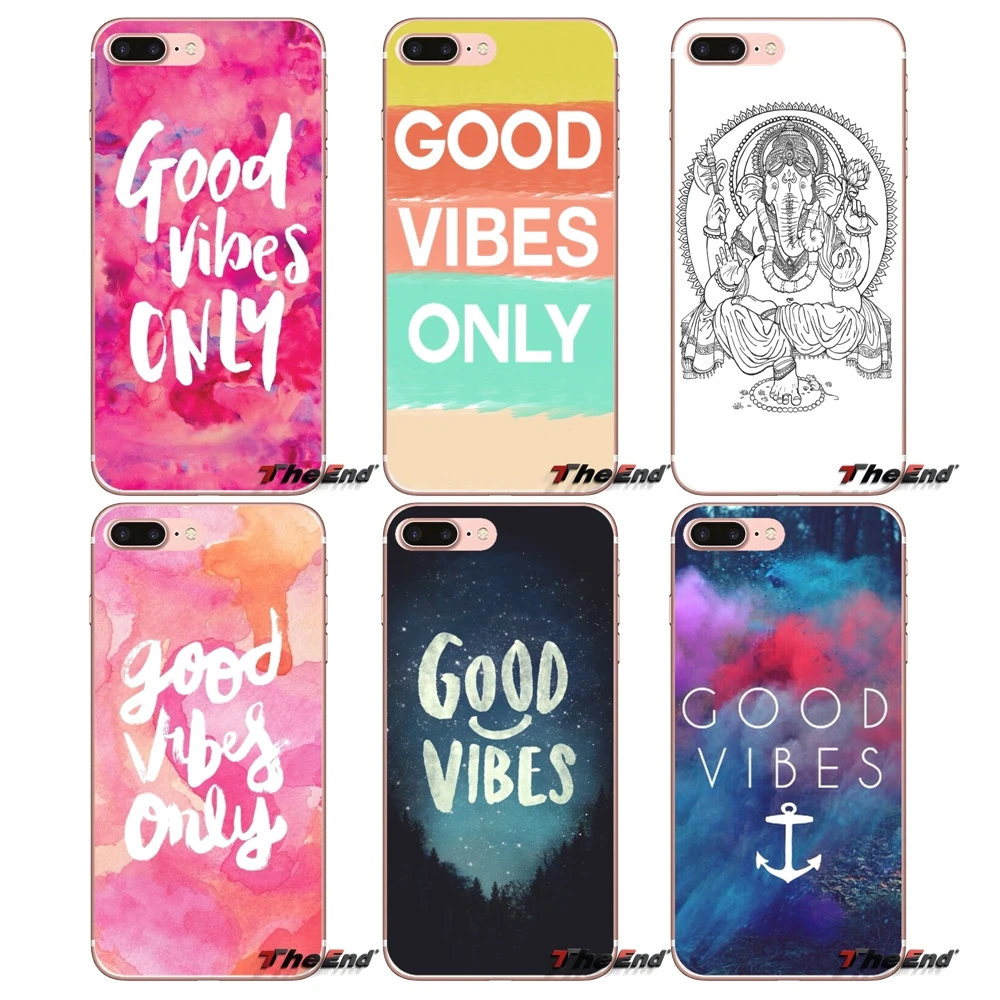Прозрачные мягкие чехлы для Apple iPhone X 4 4S 5 5S SE 5C 6 6S 7 8 Plus 6sPlus 6Plus 7plus 8plus Good Vibes Tumblr |