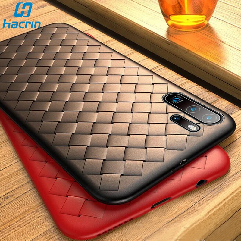 

Hacrin Case For Huawei P30 Pro Case Soft Carbon Fiber TPU Shockproof Protective Fully Back Cover For Huawei P30 Weave Case Funda