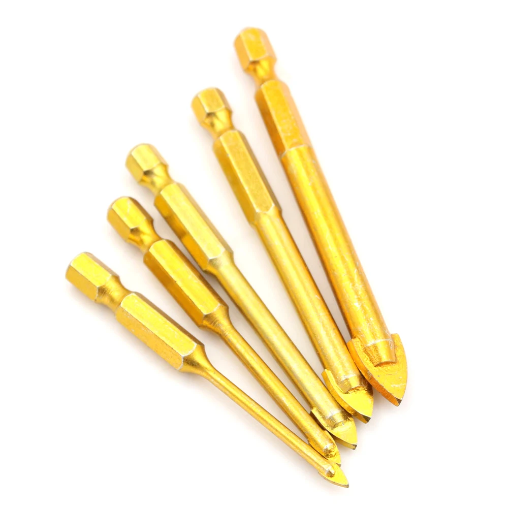 Alloy Carbide Point with Edges Tile & Glass Cross Spear Head Drill Bits 3/4/6/8/10mm Tungsten Carbide Glass Drill Bit Set