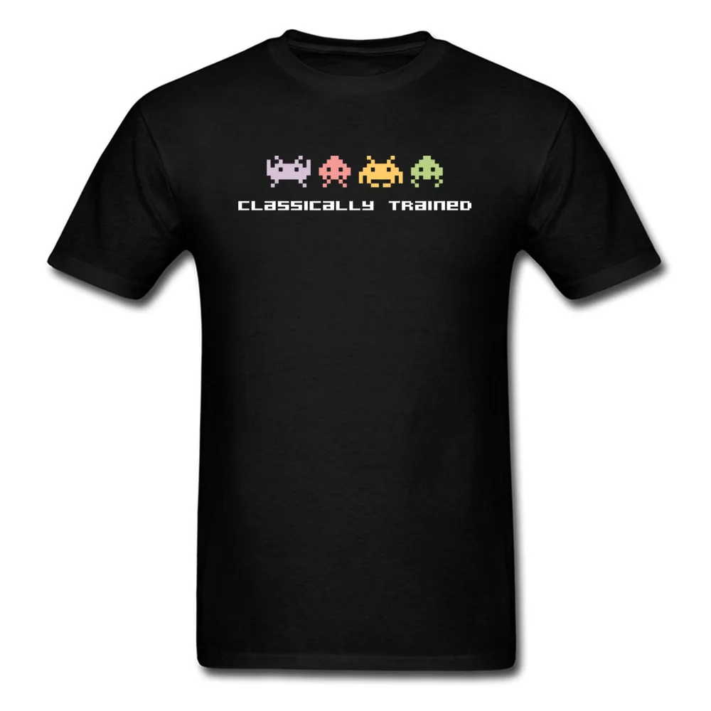 Classically-Trained-Game T-shirts New Arrival Short Sleeve Geek 100% Cotton Fabric O-Neck Men T Shirt Tee Shirts April FOOL DAY Classically-Trained-Game black