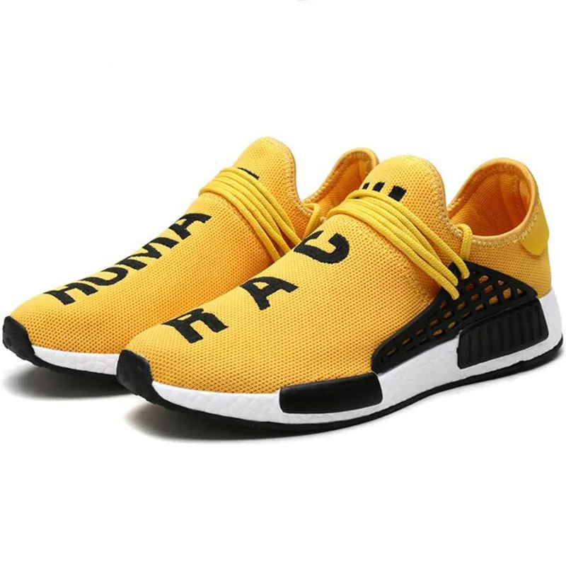 

2019 wheresroad Human Race Yellow Casual Shoes Men's Comfortable Fashion Sneakers Light Summer Spring Man Ultra Boosts size39-47