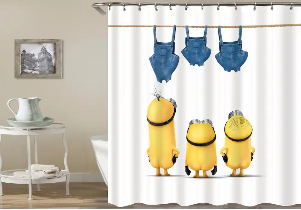 Oloey 3d Print Shower Curtains Cartoon Funny Curtains For Bathroom