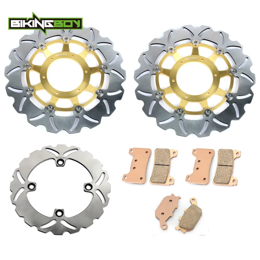 

BIKINGBOY Front Rear Brake Discs Rotors Disks Pads for Honda CBR600RR 2005 2006 CBR 600 RR 05 06 RR5 RR6 Full Set Replacement