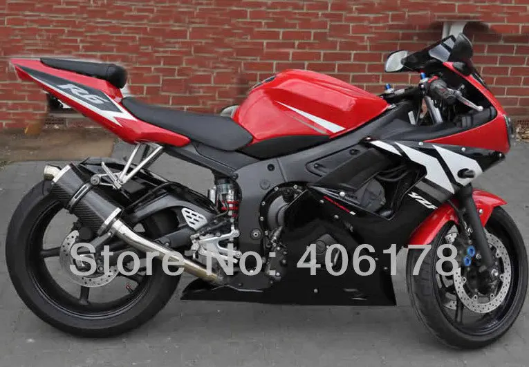 Yzf600 R6 03 04 обтекатель для Yzf R6 2003 2004 спортивный мотоцикл красный и черный ABS Обтекатели(литье под давлением