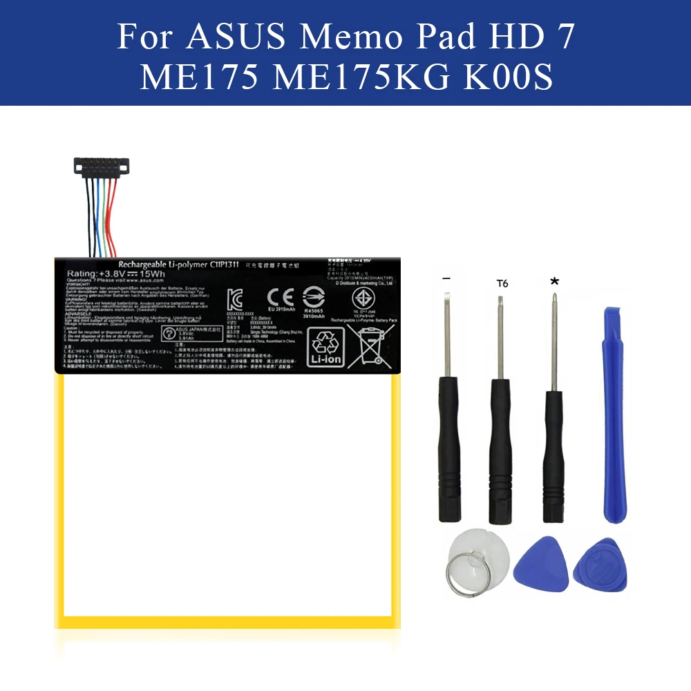 Spare Battery C11P1311 for ASUS Memo Pad HD 7 ME175 ME175KG Fonepad K00S K00Z ME7510KG 3910mAh | Мобильные телефоны и