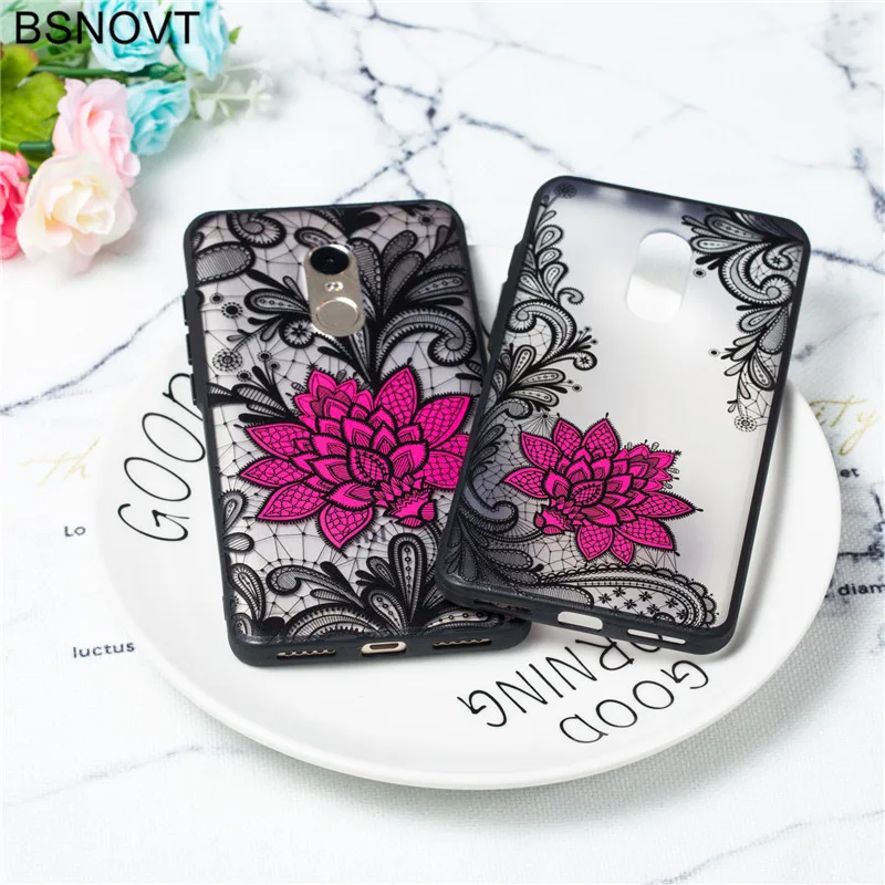 

Xiaomi Redmi Note 4X Case Cover TPU +PC Lace Rose Flower Case Note 4X Phone Back Cover Funda Bumper Coque Xiaomi Redmi Note 4