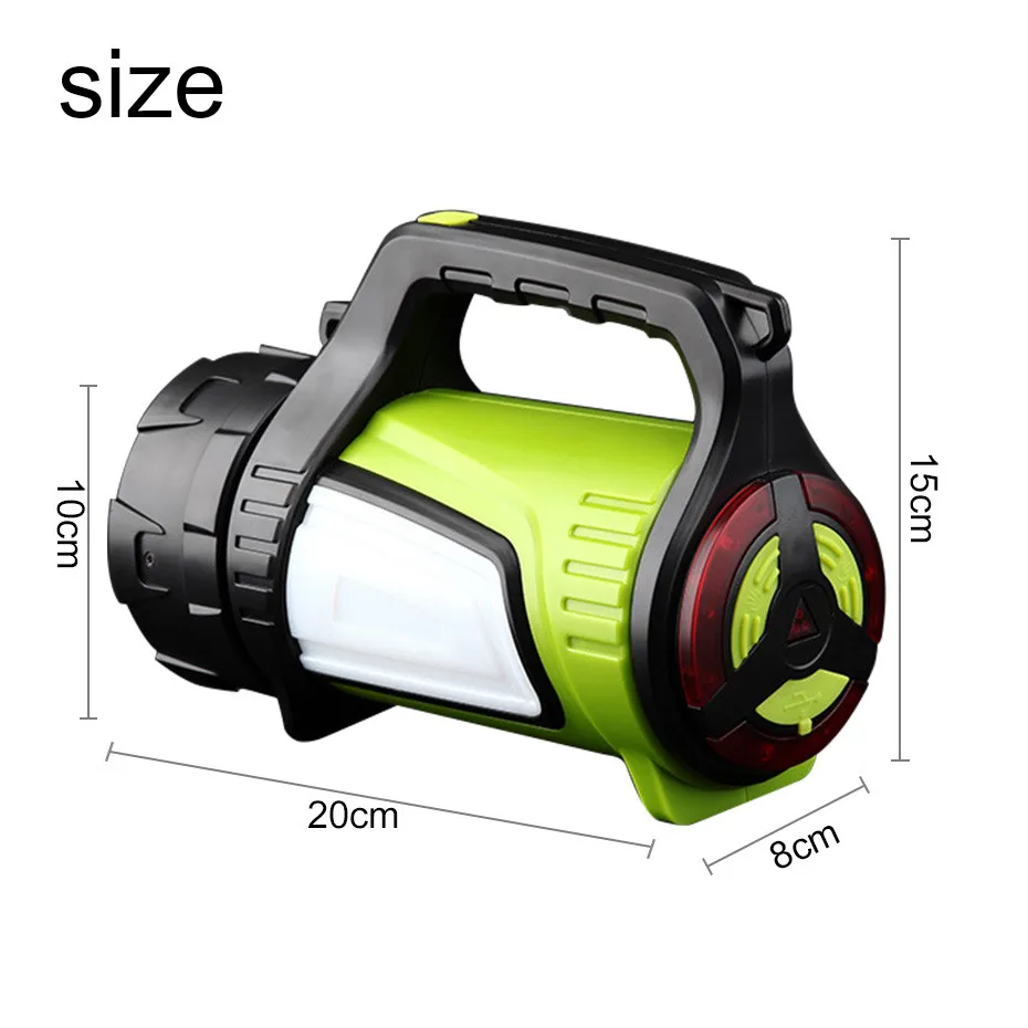Linterna LED con reflector portátil recargable USB 20W batería incorporada de 6000mAh reflector mul