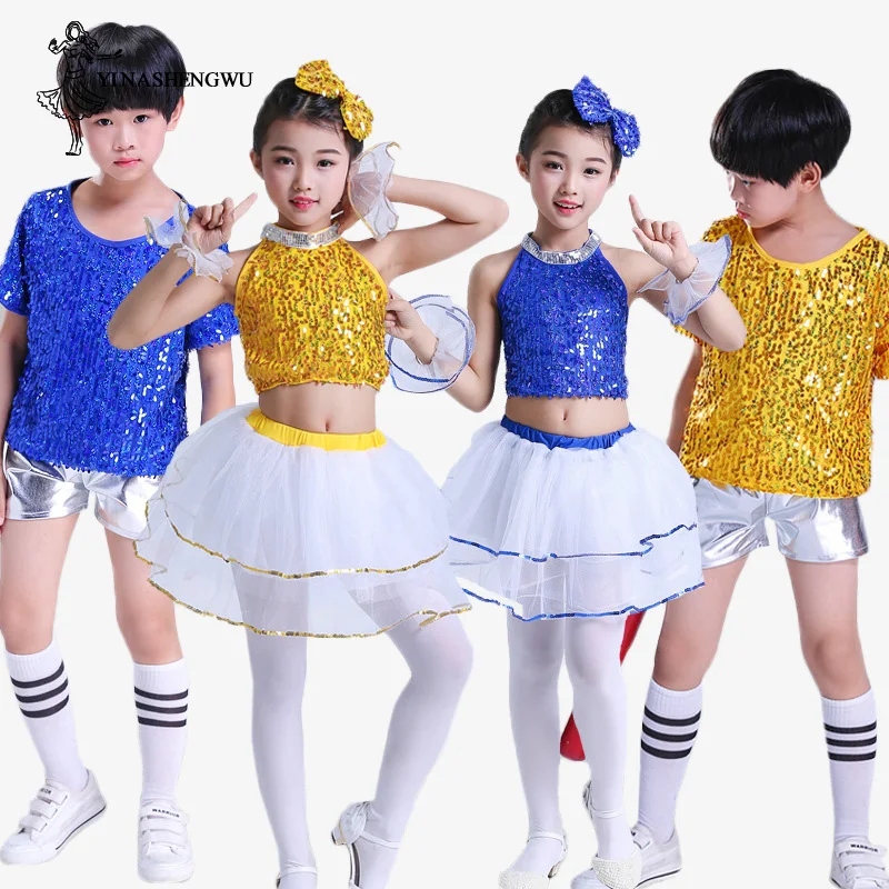 Jazz Dance Costumes For Girls Children Performance Clothing Hip Hop ...