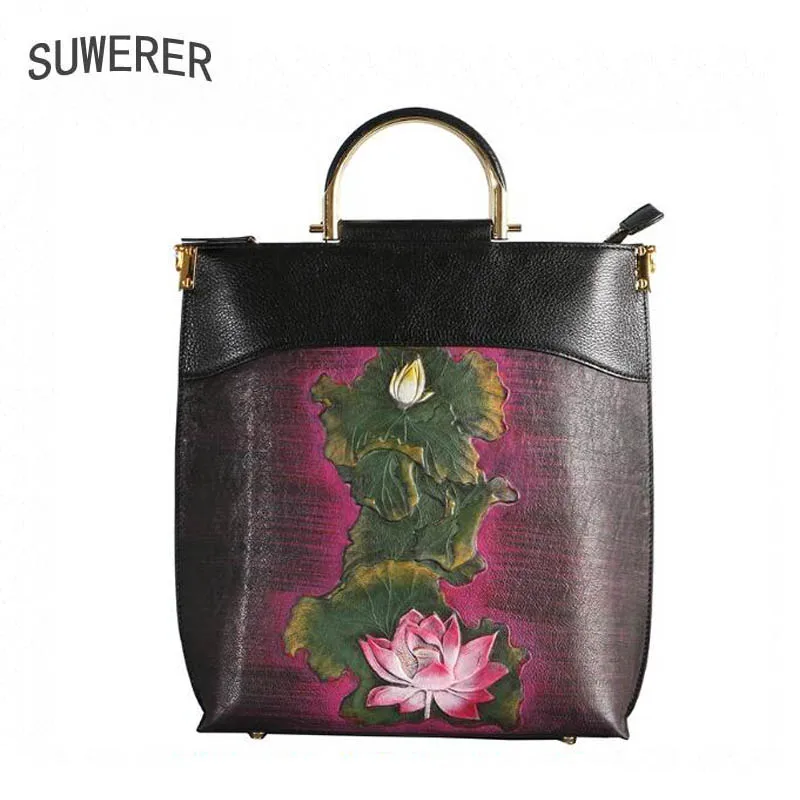 

2018 New Women Genuine Leather bags luxury handbags women bags designer top Cowhide women bags handbags women famous brands