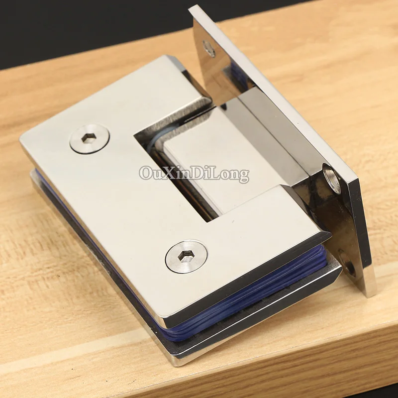 

HOT 2PCS Stainless Steel Casting Frameless Shower Glass Door Hinges 90 Degree Wall to Glass Clamps Glass Fixed Brackets Chromed