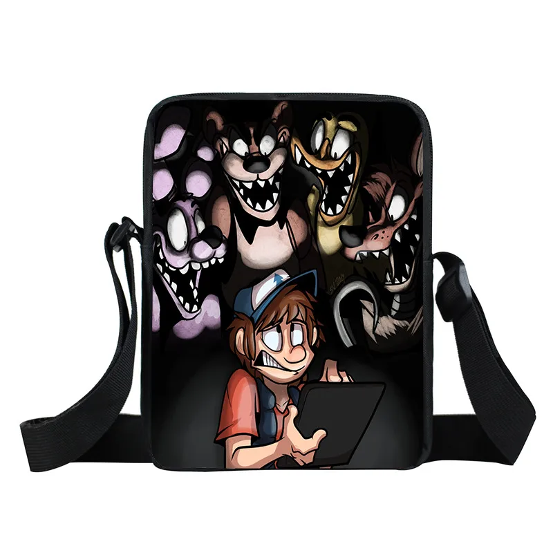Сумка на плечо «Гравити Фолз» для мальчиков и девочек; мини-сумка-мессенджер; Mabel Dipper; детские школьные сумки; маленькая сумка через плечо в стиле аниме для малышей - Цвет: XKBGDXZ07
