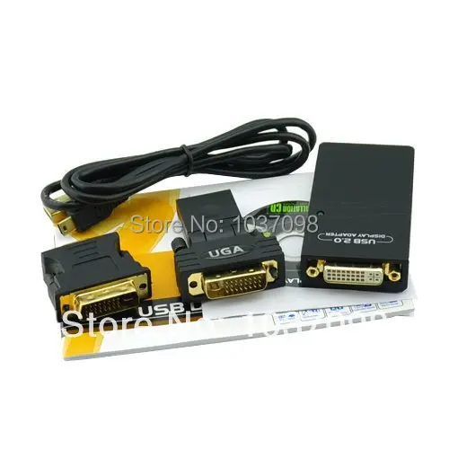 

UGA USB 2.0 to DVI/VGA/HDMI Adapter (supports up to 2048 X 1152) - 1080p Full HD ready - External Videocard -