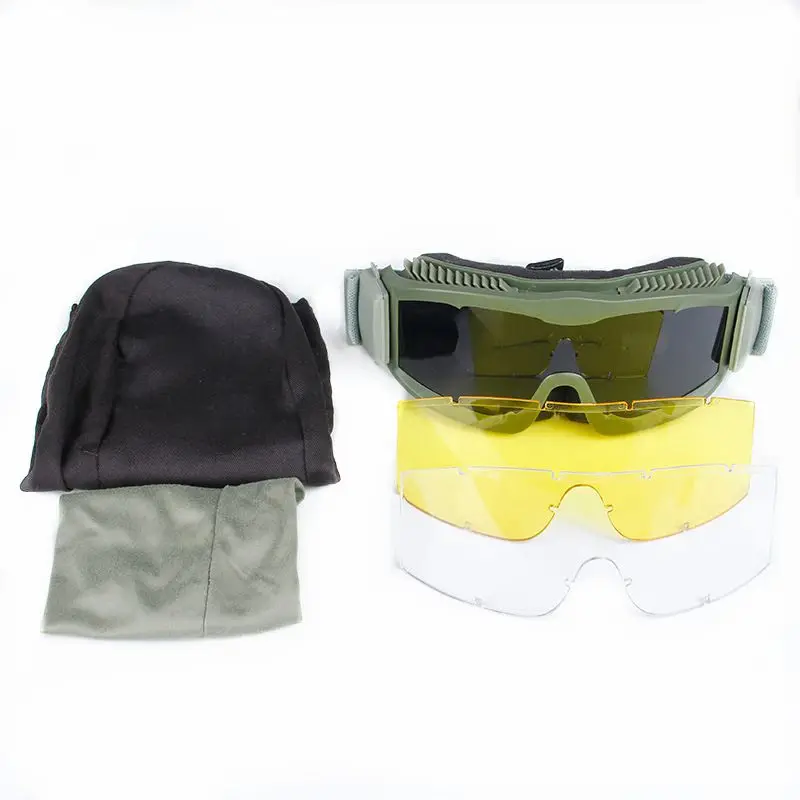 Анти-туман Wargame тактические очки военные армейские солнцезащитные очки Наружная Мужская мотоциклетная стрельба, страйкбол очки для защиты глаз - Цвет: green
