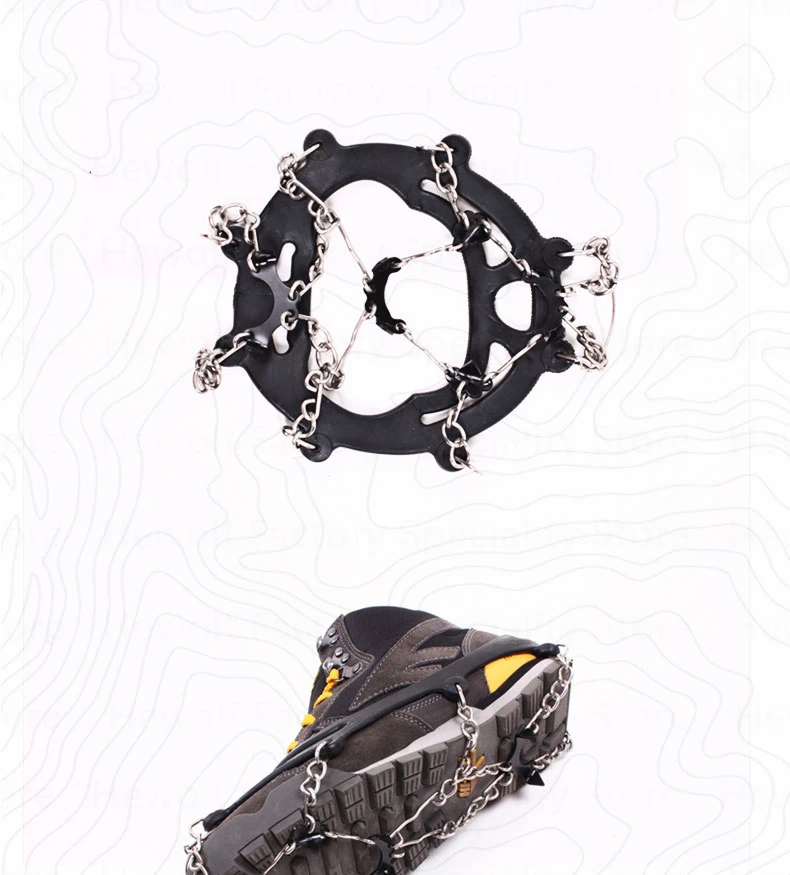 Hewolf уличные Crampons 8 зубы Снежный лед Шипованная обувь антискользящие накладки зимние бутсы Crampons Прогулки Восхождение Кемпинг инструменты