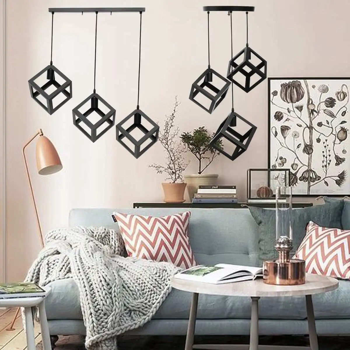 

Modern Industrial Light Iron Pendant Lights Adjustable Ceiling Lamp Vintage Indoor Lighting for Bedroom Hallway Balcony