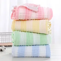 Детское хлопковое банное полотенце класса А, шестислойное газовое детское моющееся с пузырьковой пряжи мягкое дышащее детское одеяло