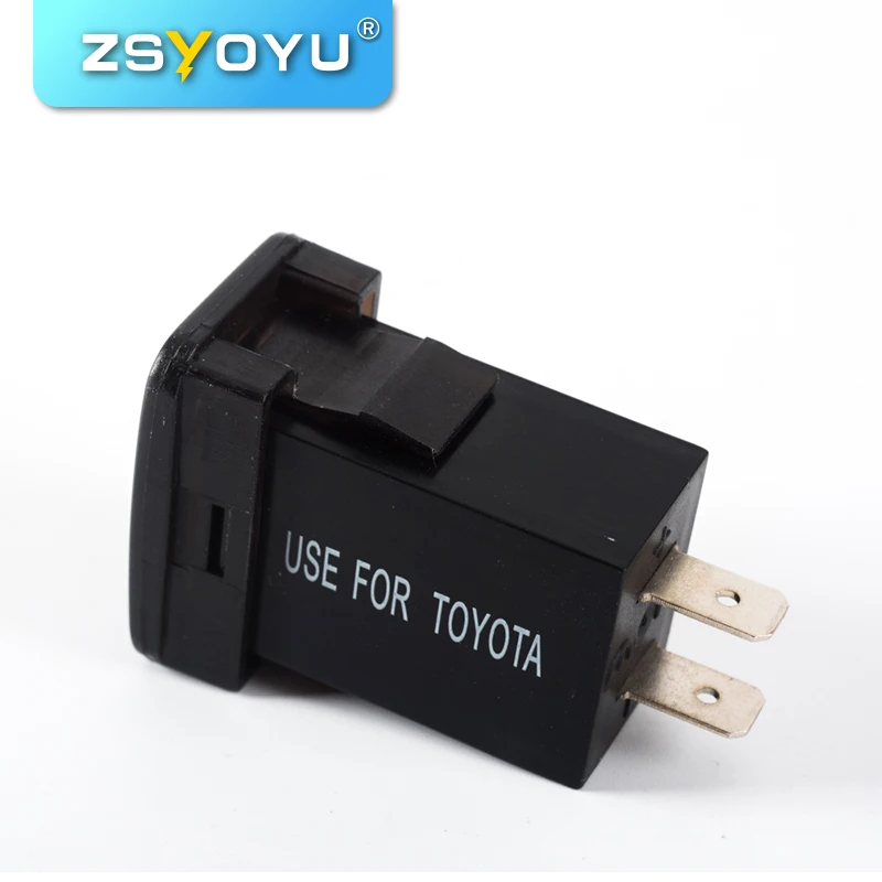 Популярное автомобильное зарядное устройство USB с двумя портами, быстрая зарядка, мобильный аккумулятор с двумя портами 2,1+ А, автомобильное зарядное устройство для Toyota, новая версия, светодиодный дисплей