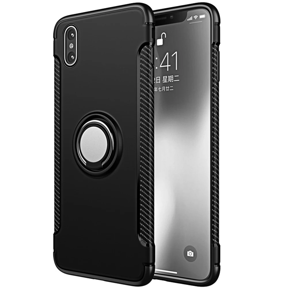 Чехол для iphone SE 2 2020 SE2 X 7 8 + XR с магнитным кольцом держателем телефона iPhone XS MAX 6 6s